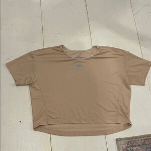 Nike Women's Beige Short Sleeve workout Tee sz L